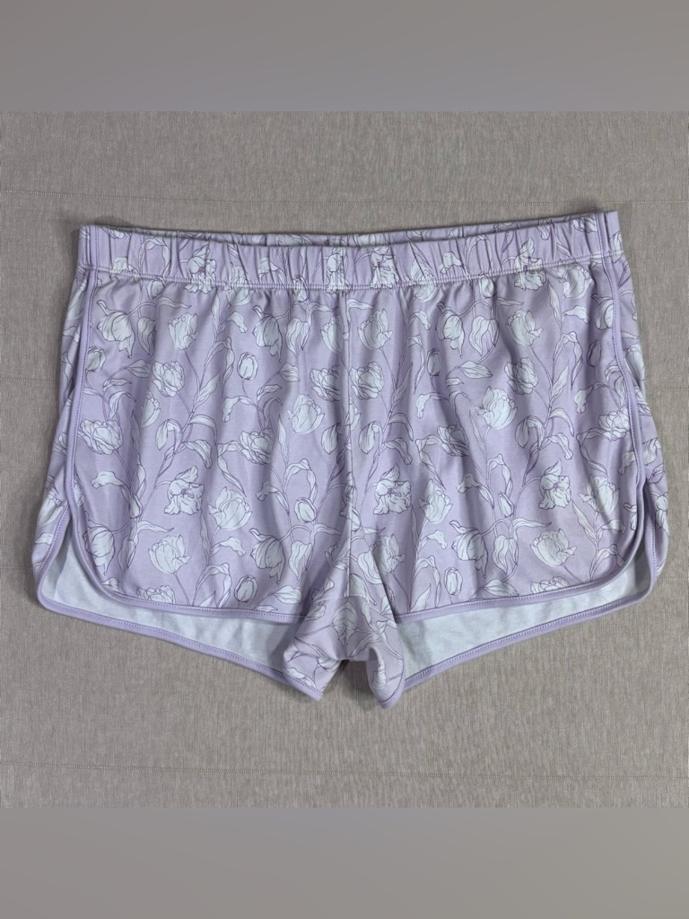 LAKE Pajamas Floral Lounge Shorts Purple Pima Cotton Sleep Size XL